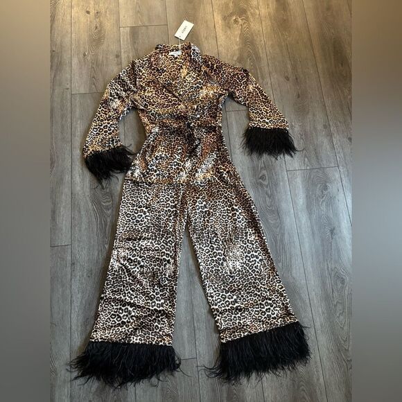 Likely Lawrence  jump suit very cute! Lightweight with ostrich feathers - Picture 1 of 6